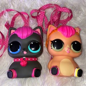 LOL Surprise Biggie Pet Kitty Cat & dog Bank Purse BackPack. (2)